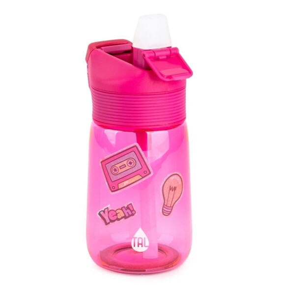TAL tritan Flip kids water bottle 14 oz  Pink - Picture 3 of 8